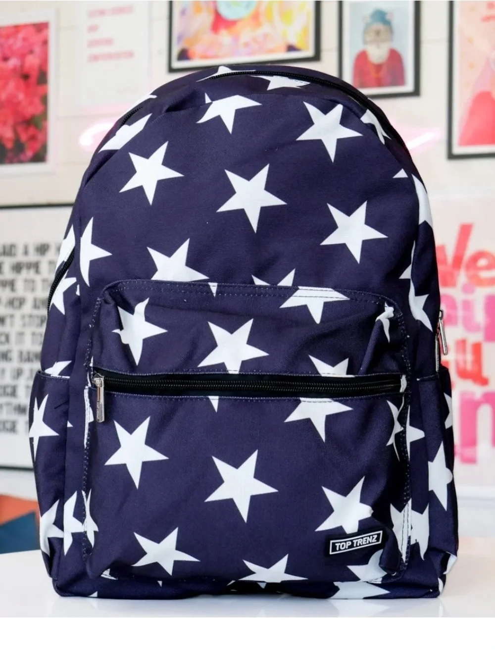 Top Trenz- Canvas Star Navy/White Backpack